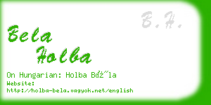 bela holba business card